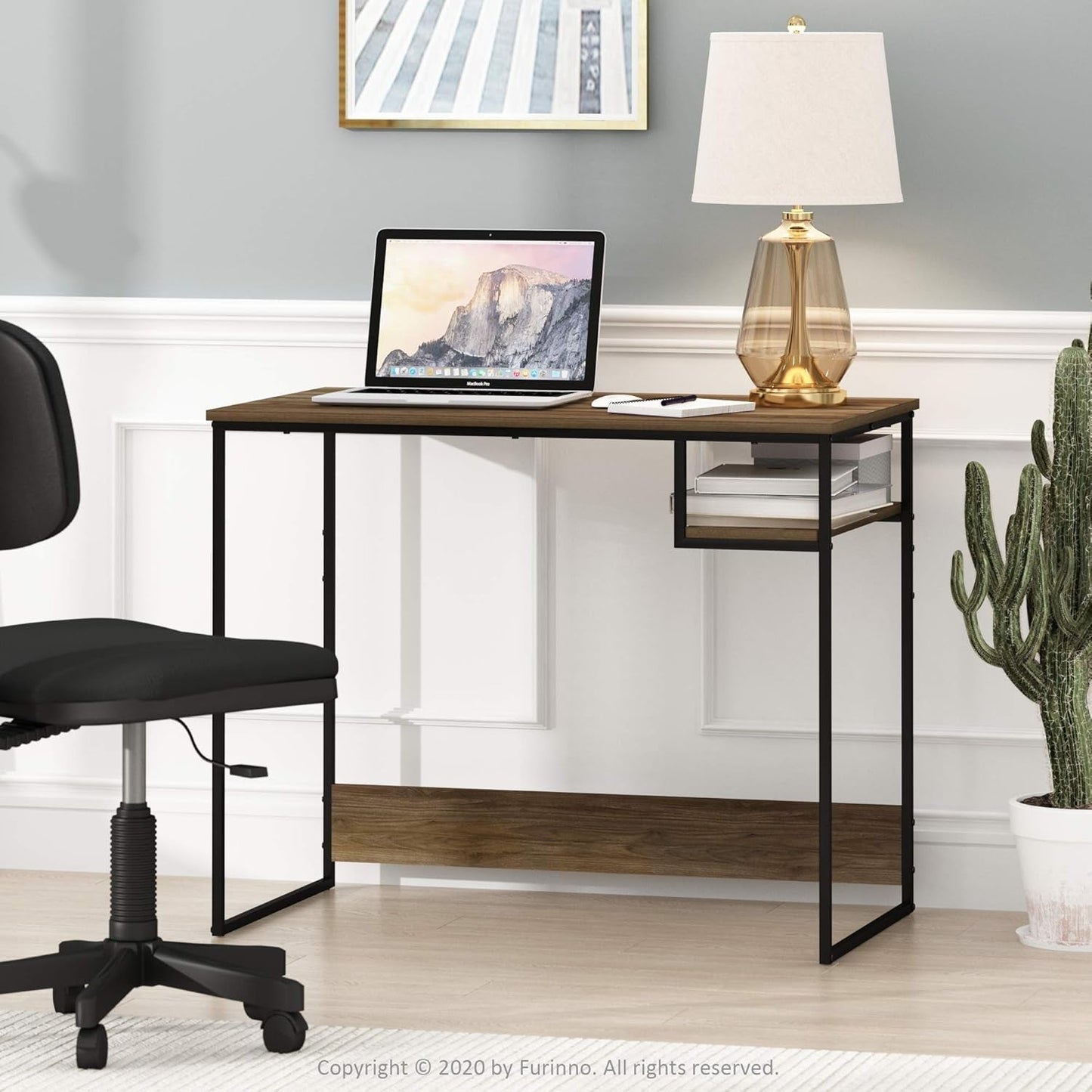 Moretti Lifestyle Study Desk, 35 Inches, Columbia Walnut-1