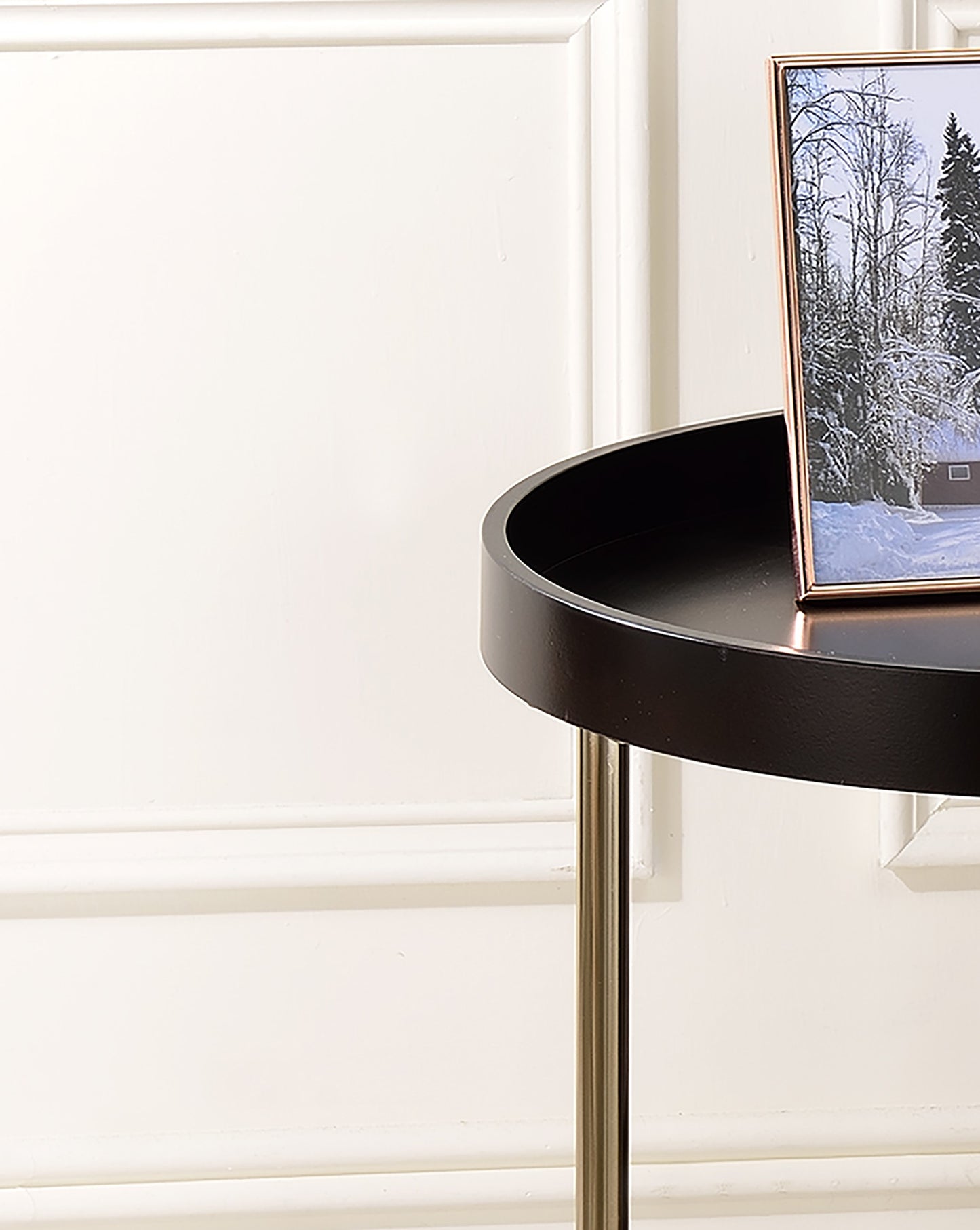 22" Copper And Brown Round End Table-7
