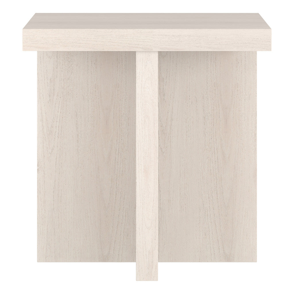 22" Alder White Wood Square End Table-1