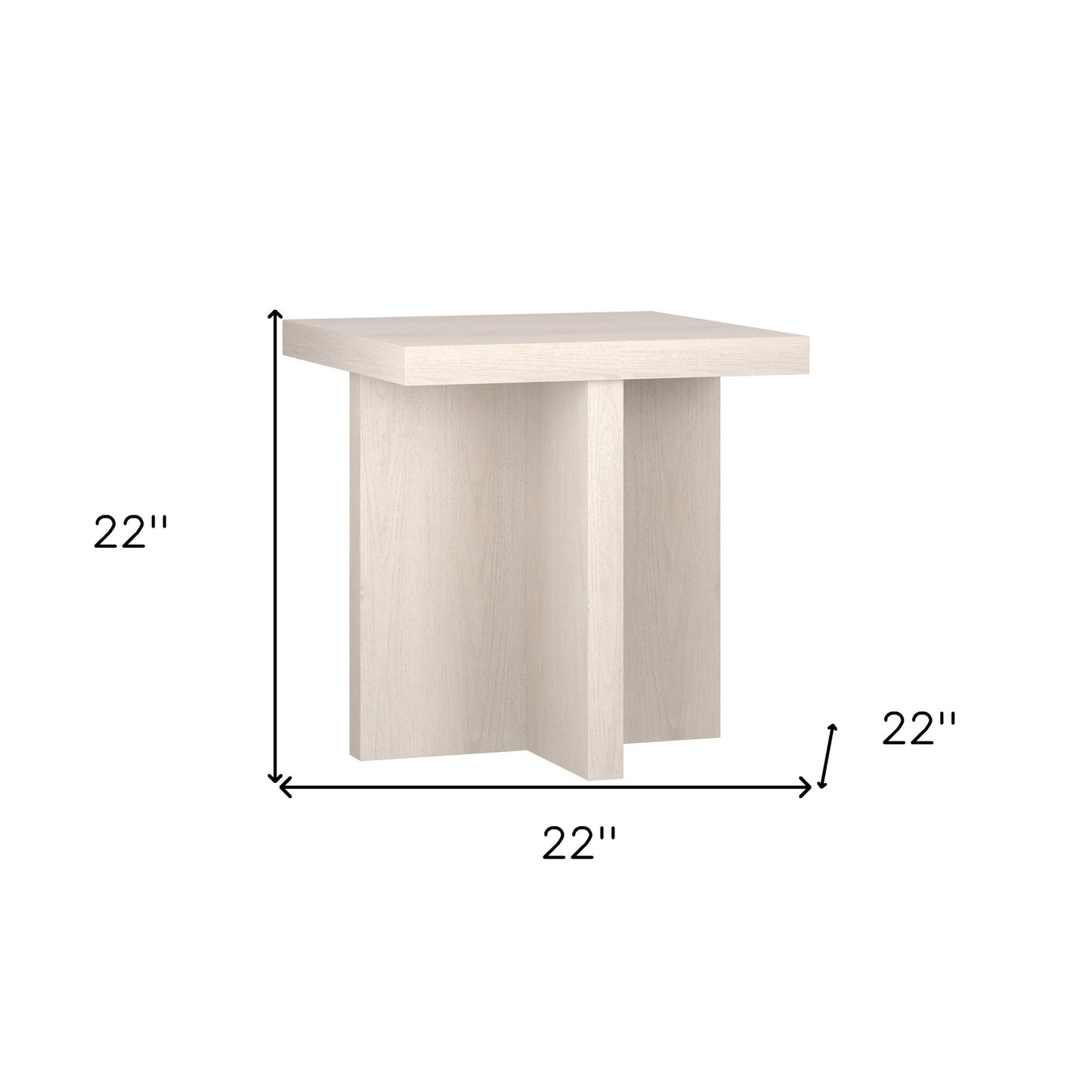 22" Alder White Wood Square End Table-8