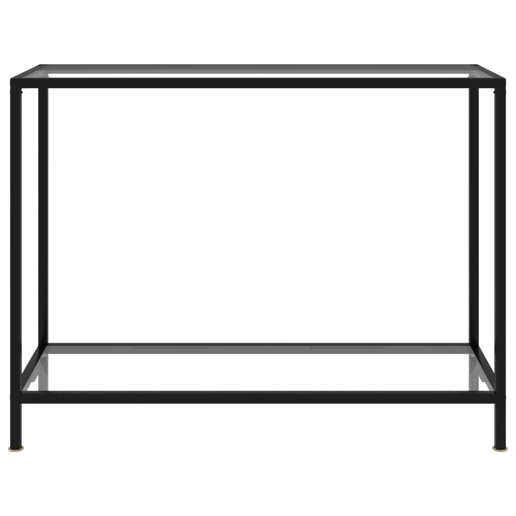 vidaXL Console Table Transparent 39.4"x13.8"x29.5" Tempered Glass-0
