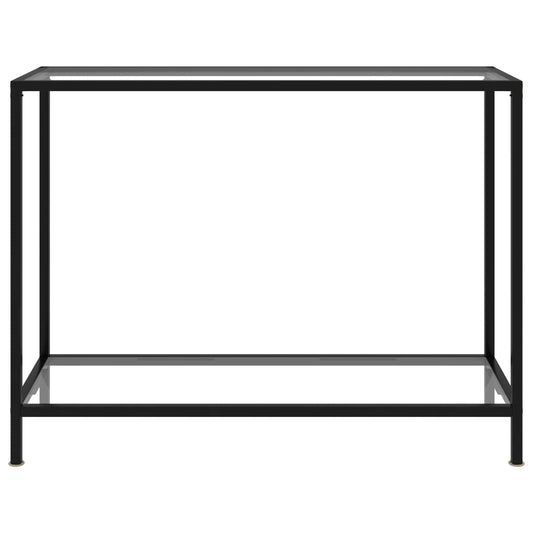 vidaXL Console Table Transparent 39.4"x13.8"x29.5" Tempered Glass-0