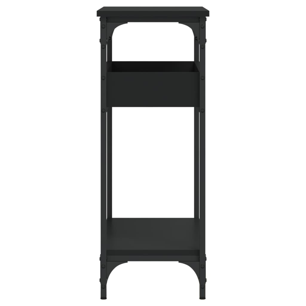 vidaXL Console Table with Shelf Black 29.5"x11.4"x29.5" Engineered Wood-4