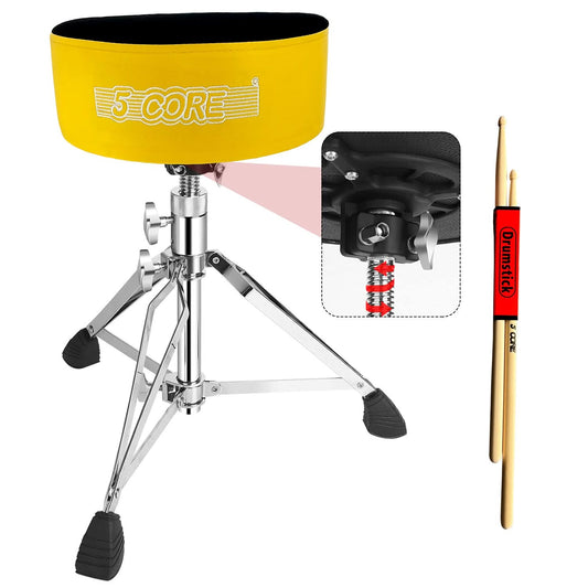 5 Core Drum Throne 5" Padded Guitar Stool Adjustable Heavy Duty Music Chair Seat w Luxury Velvet Top-0