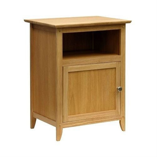 Simple End Table Nightsatnd Accent Table in Natural Wood Finish-1